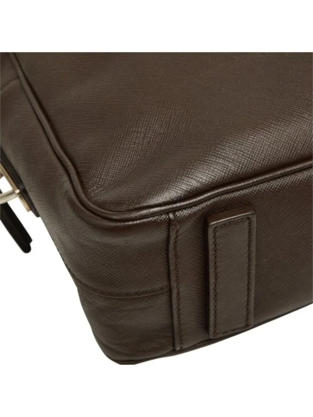 Prada Business Briefcase Brown Saffiano Leather